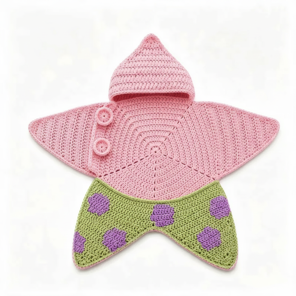 CozyStar – Soft & Handmade – Knitted Baby Jumpsuit with Star-Shaped Design