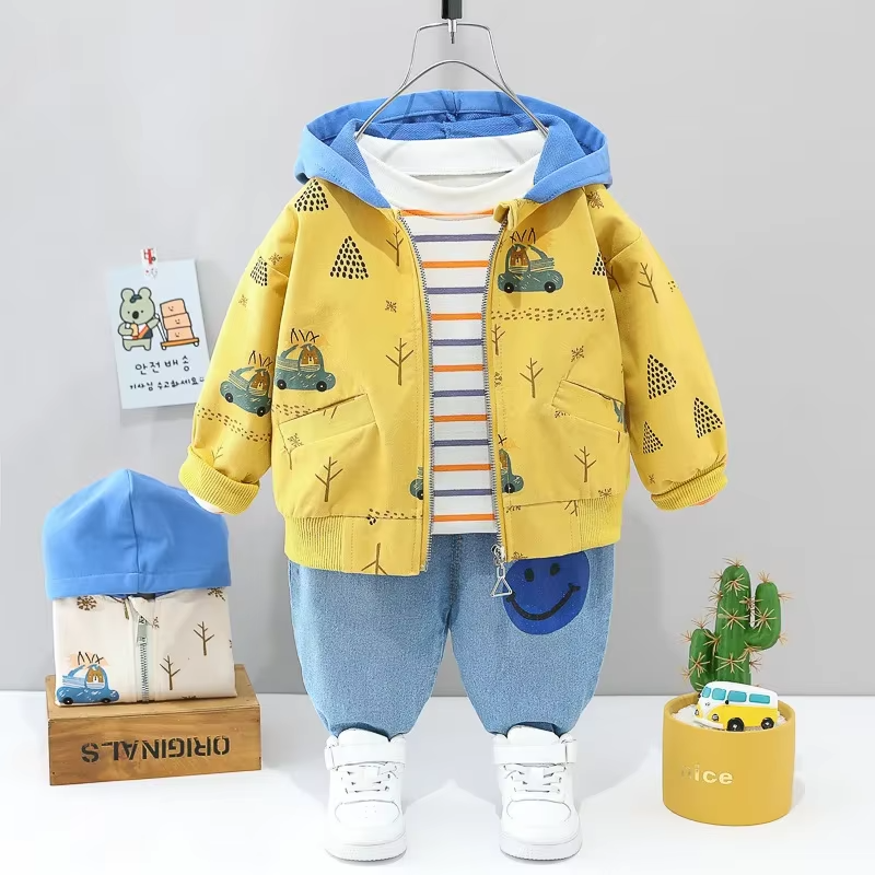 Mini Fashion™ - Toddler & Adventure - 3-Piece Clothing Set Red Baseball Bear