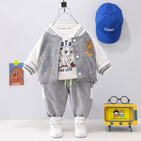 Thumbnail for Mini Fashion™ - Toddler & Adventure - 3-Piece Clothing Set Red Baseball Bear