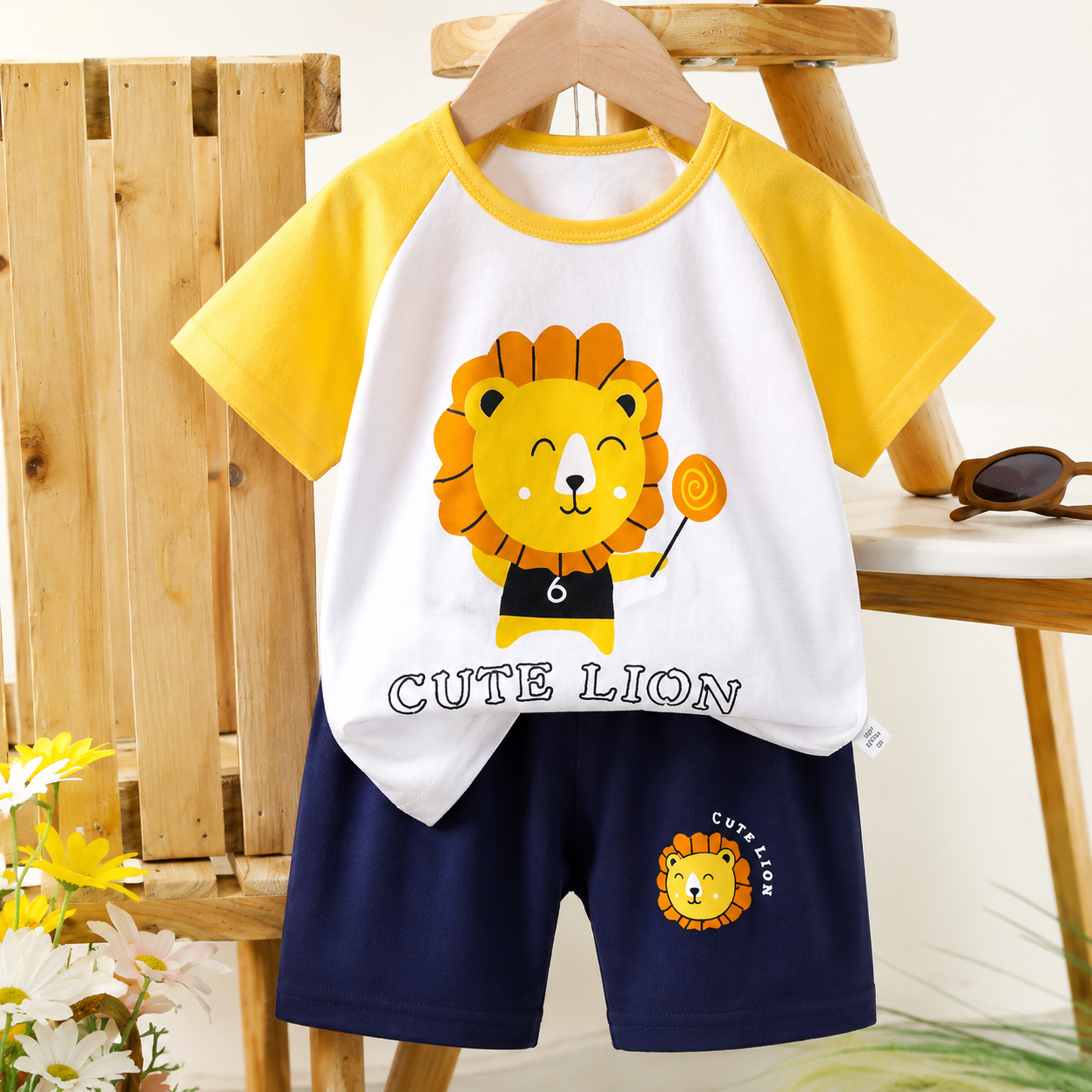 Mini Fashion™ - Lion print - Boys Summer Set
