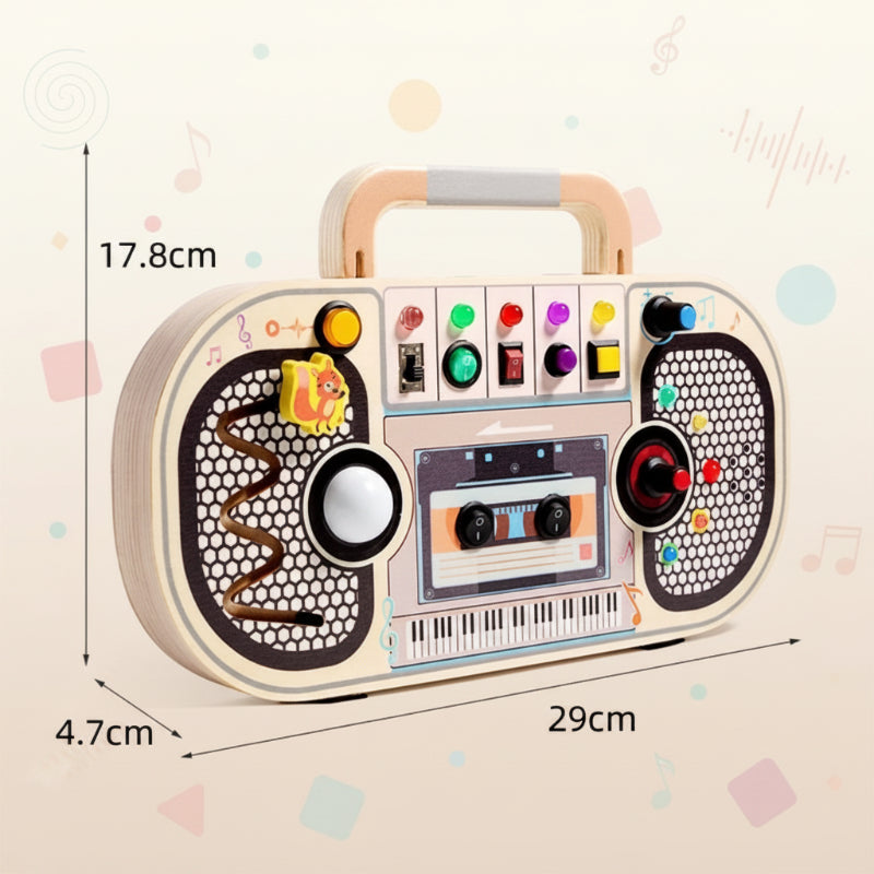 Wooden Busy Board – Motor Skills & Interactive – Music Activity Board