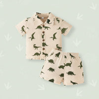 Thumbnail for Dinosaur & Car Print Outfit – Cool & Playful – Summer Clothing Set