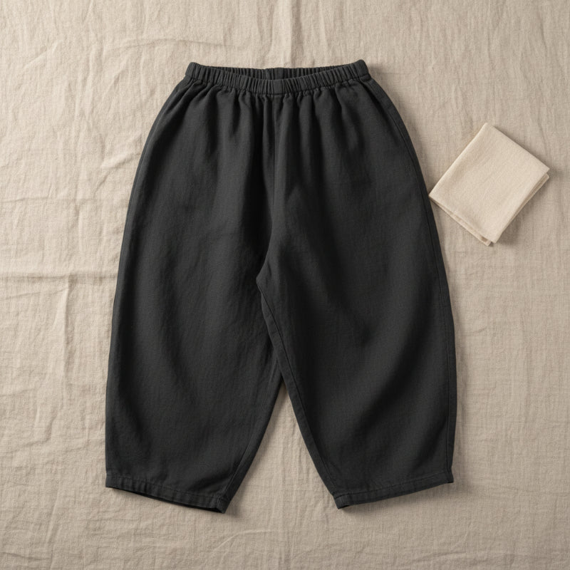Plaid Cotton Pants – Lightweight & Breathable – Casual balloon/harem-style pants