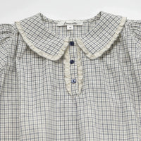 Thumbnail for Check Dress – Soft & breathable – Classic collar with puff sleeves