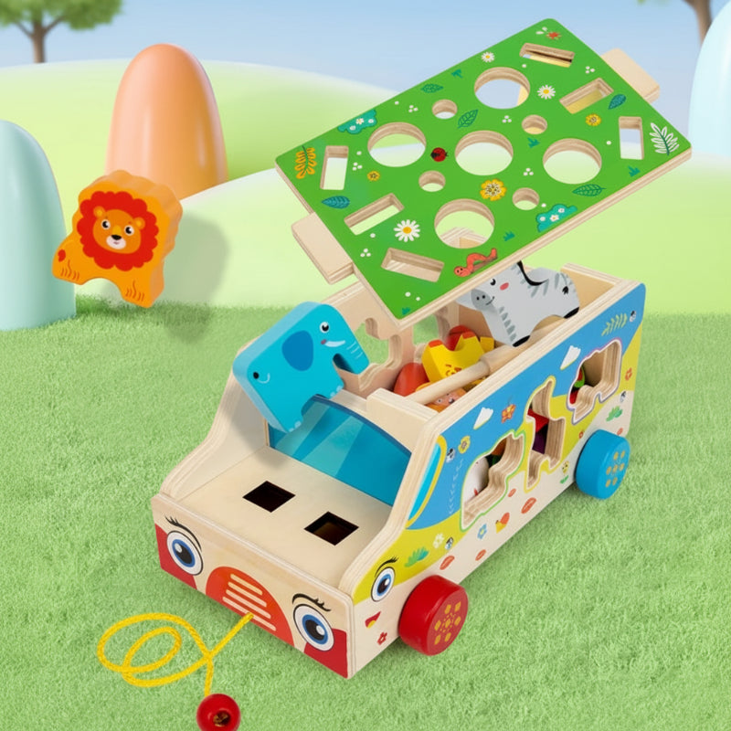 Montessori Animal Matching Toy – Educational & Interactive – Puzzle Play Car