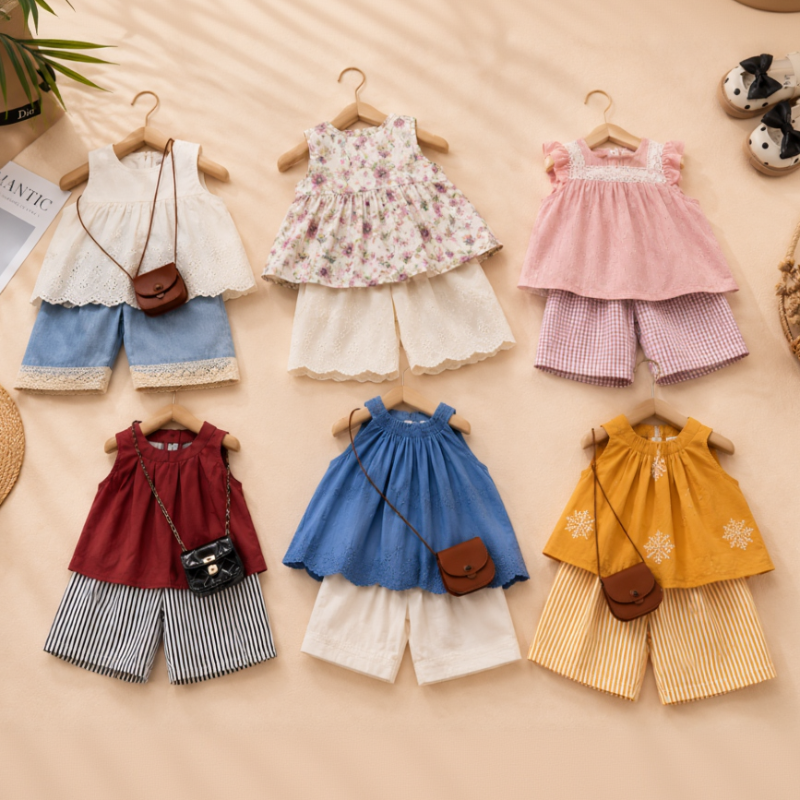 Sleeveless Tops & Pants – Soft & Stylish – Children's Summer Outfit