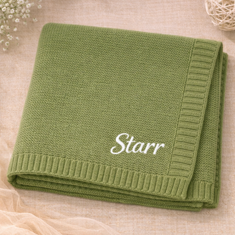 Personalized Baby Blanket – Soft & Unique – Personalized Embroidered Cotton Blanket