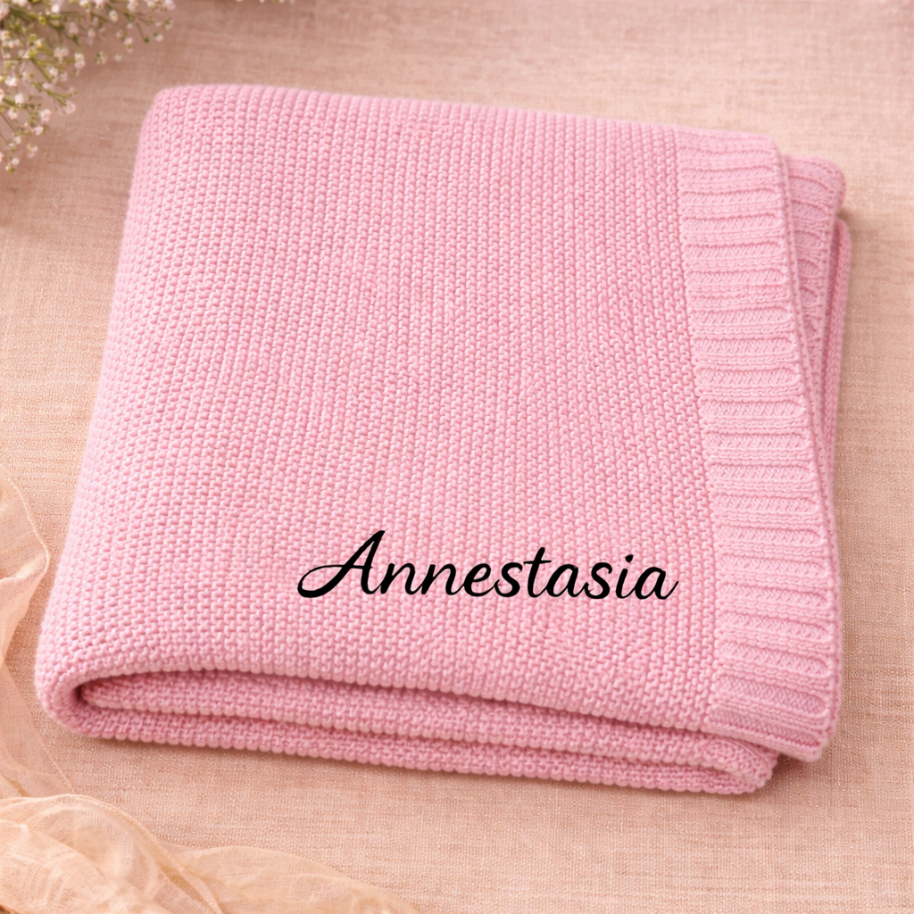Personalized Baby Blanket – Soft & Unique – Personalized Embroidered Cotton Blanket
