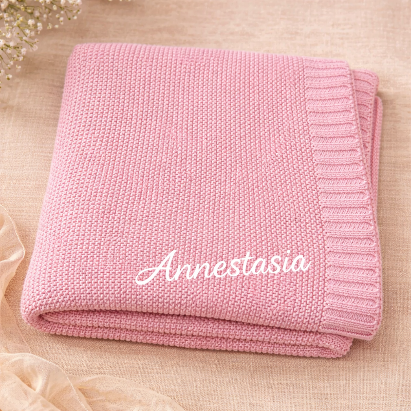 Personalized Baby Blanket – Soft & Unique – Personalized Embroidered Cotton Blanket