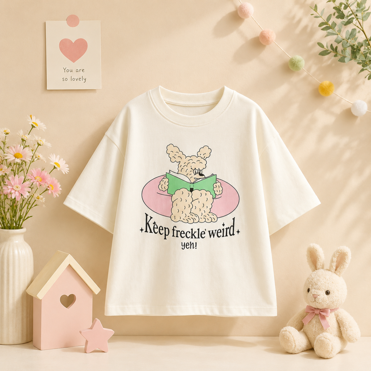 SunnyKids – Comfortable & Cute – Oversized T-shirt with Cartoon Print