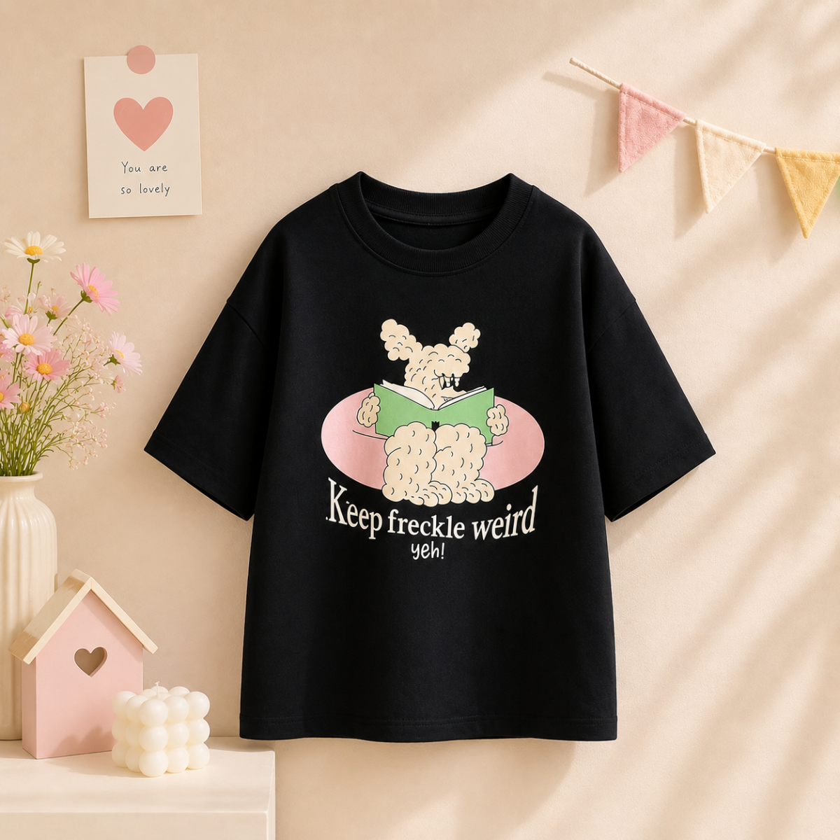 SunnyKids – Comfortable & Cute – Oversized T-shirt with Cartoon Print