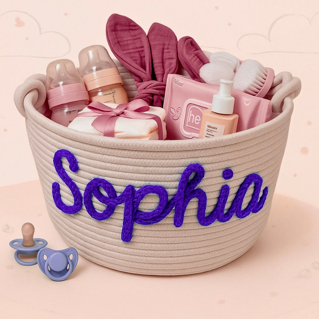 CuddleBasket – Cute & Personal – Personalized Diaper Basket