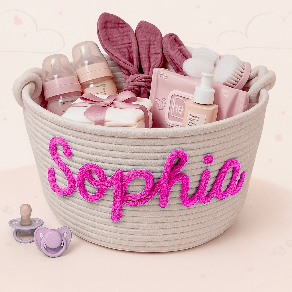 CuddleBasket – Cute & Personal – Personalized Diaper Basket