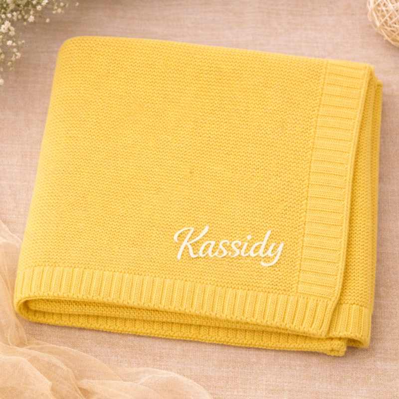 Personalized Baby Blanket – Soft & Unique – Personalized Embroidered Cotton Blanket