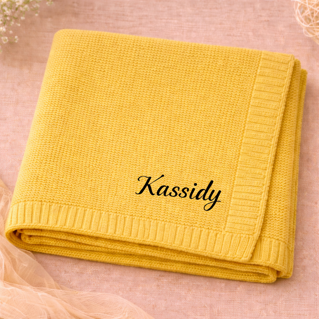 Personalized Baby Blanket – Soft & Unique – Personalized Embroidered Cotton Blanket