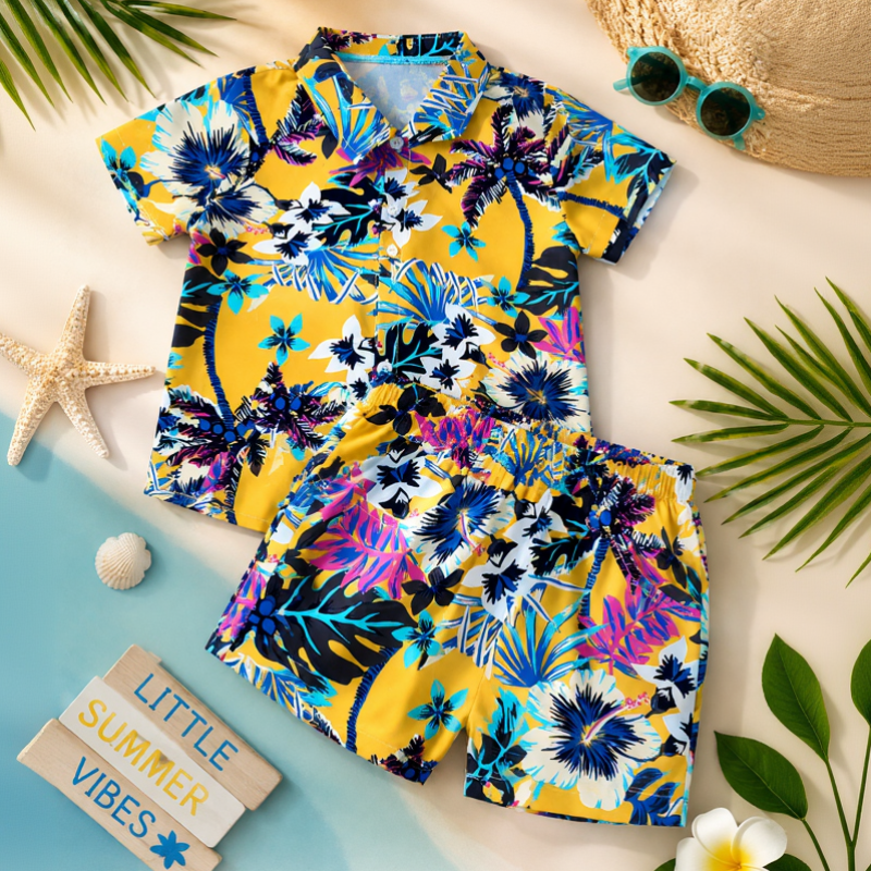Mini Fashion™ - Fresh & Cheerful - Flowers Boys Set