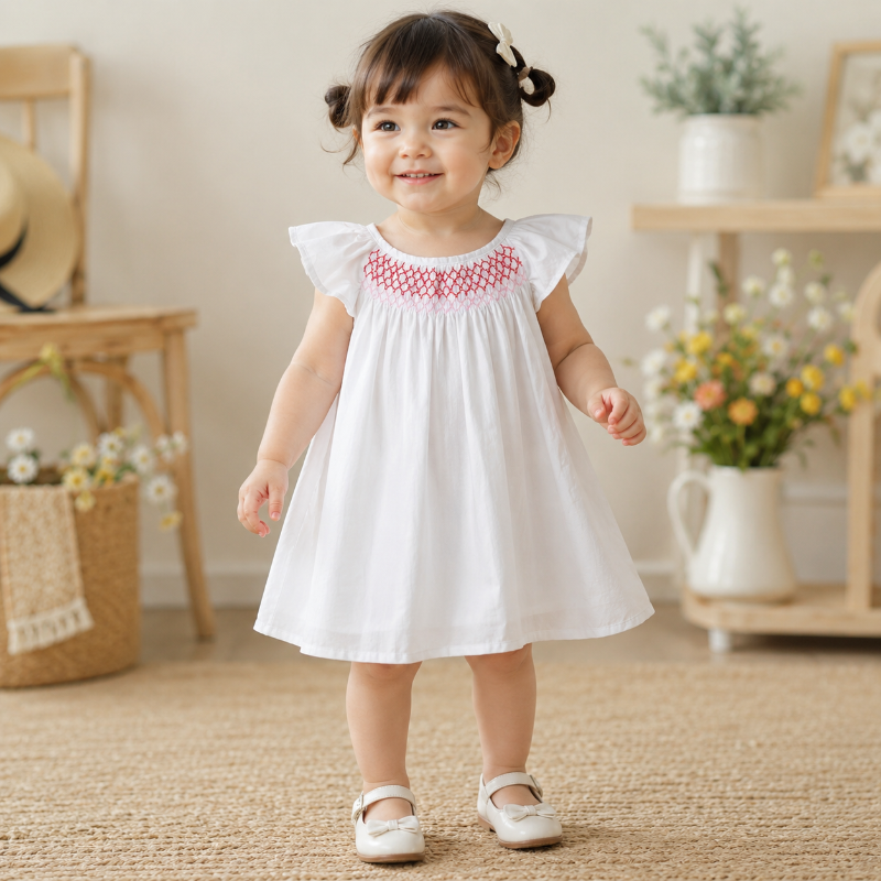 Floral Dress – Light & Airy – Girls' Flutter-Sleeve Dress