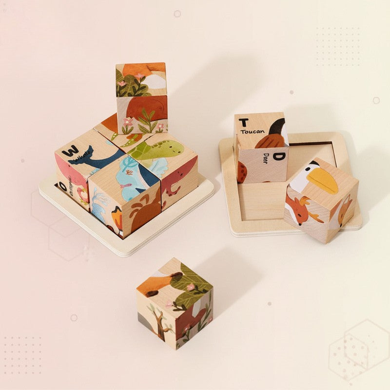 WoodMind – Creative & Educational – 6-in-1 Montessori Animal Wooden Puzzle