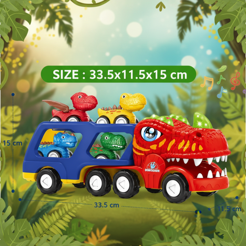 DinoDrive – Creative & Adventurous – 5-in-1 Truck Play Set