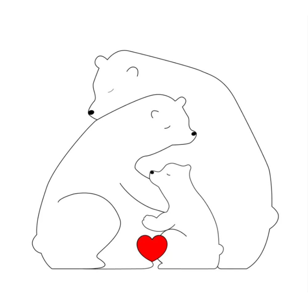 Family Puzzle™ – Personalized Mother's Day Gift with a Family of Bears