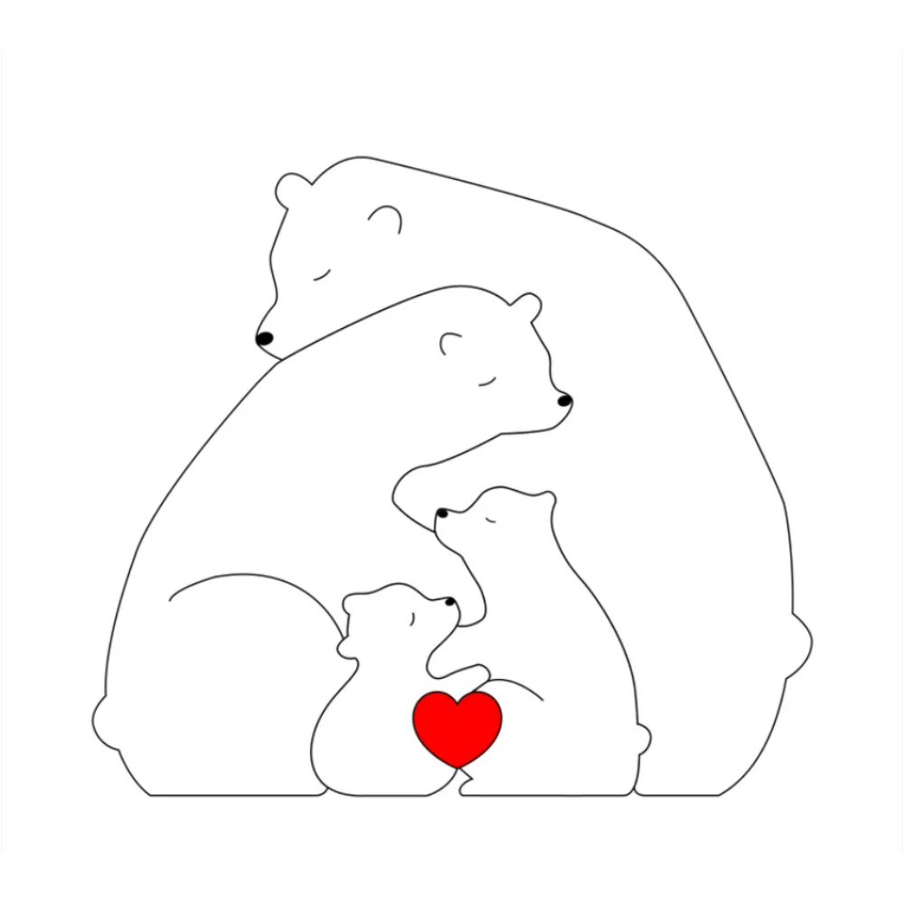 Family Puzzle™ – Personalized Mother's Day Gift with a Family of Bears