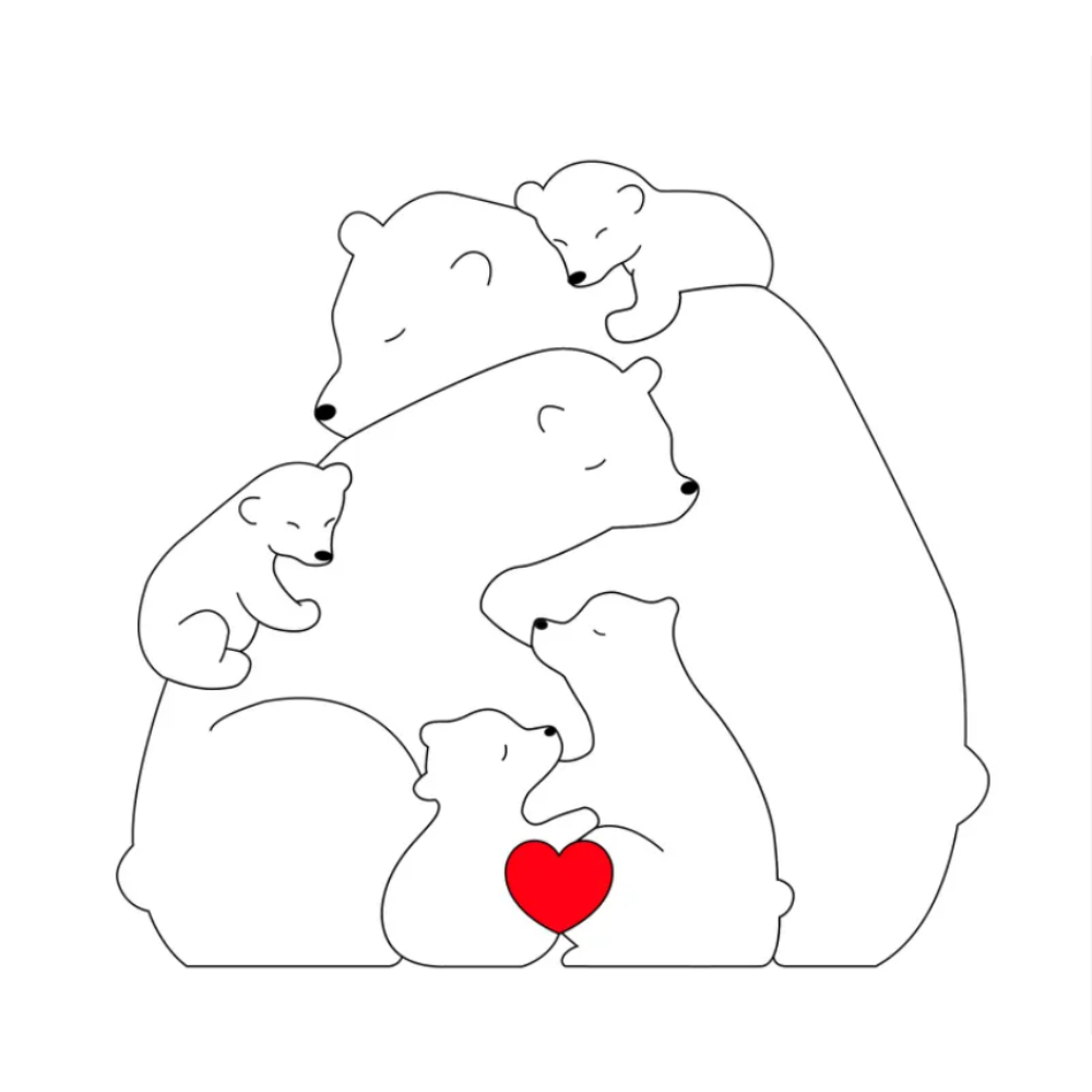Family Puzzle™ – Personalized Mother's Day Gift with a Family of Bears
