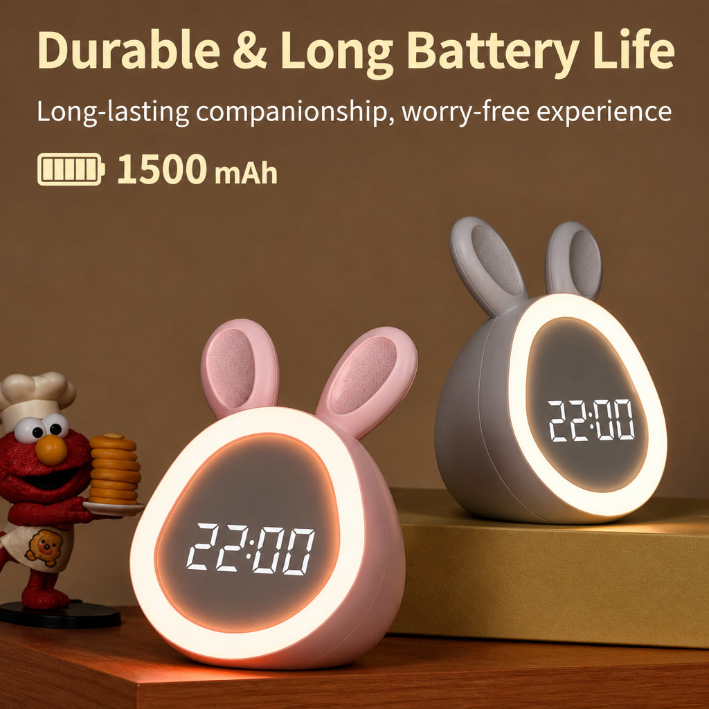 BunnyGlow – Cute & Practical – Digital Kids' Alarm Clock with Night Light