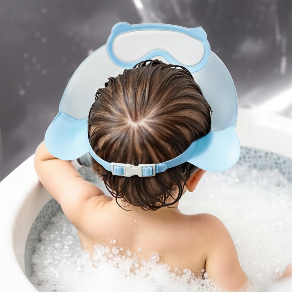 SplashGuard – Comfortable & Practical – Baby Shower Cap with Face Protection