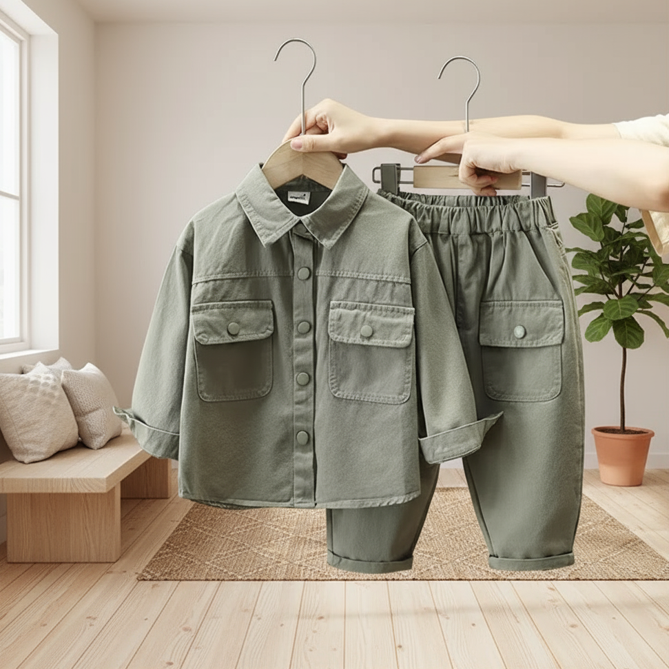 LittleExplorer – Comfortable & Cool – Children's Pants & Shirt Set