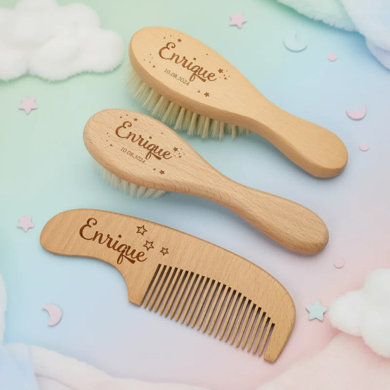 Personalized Hairbrush – Soft & Unique – Personalized Baby Hairbrush Set