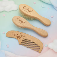 Thumbnail for Personalized Hairbrush – Soft & Unique – Personalized Baby Hairbrush Set