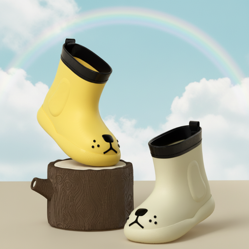 PuddlePaws Kids – Waterproof & Playful - Woof Rain Boots