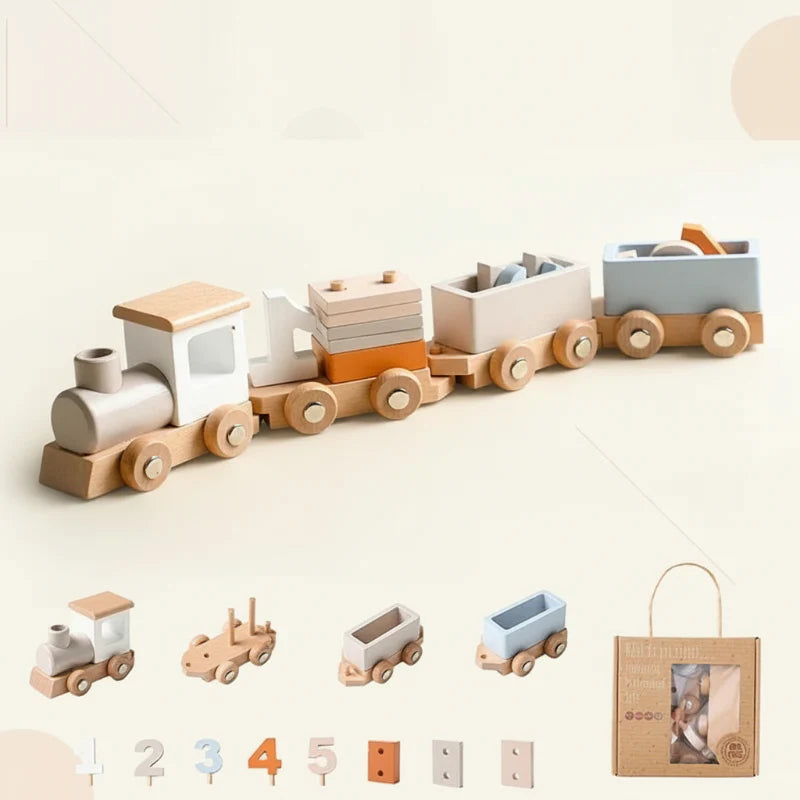 TrainCount –  Classic & Educational – Wooden Montessori Train