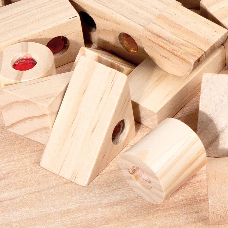 Rainbow Gem Stacking Blocks – Creative & Educational – Wooden Stacking Blocks Set