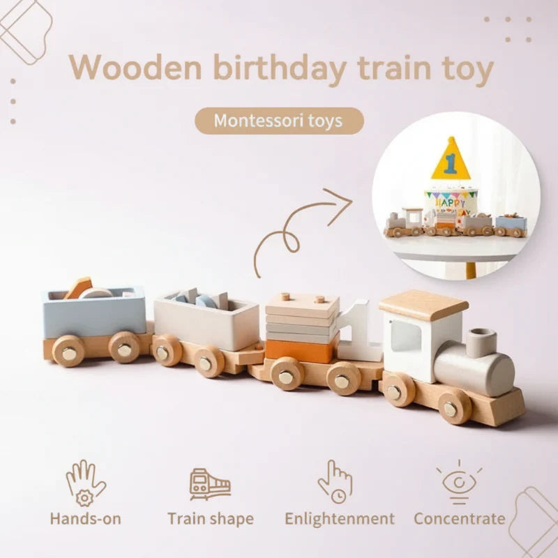 TrainCount –  Classic & Educational – Wooden Montessori Train