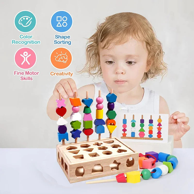Woods™ - Encourage Creativity & Improve Skills - Colorful Montessori Puzzle Set