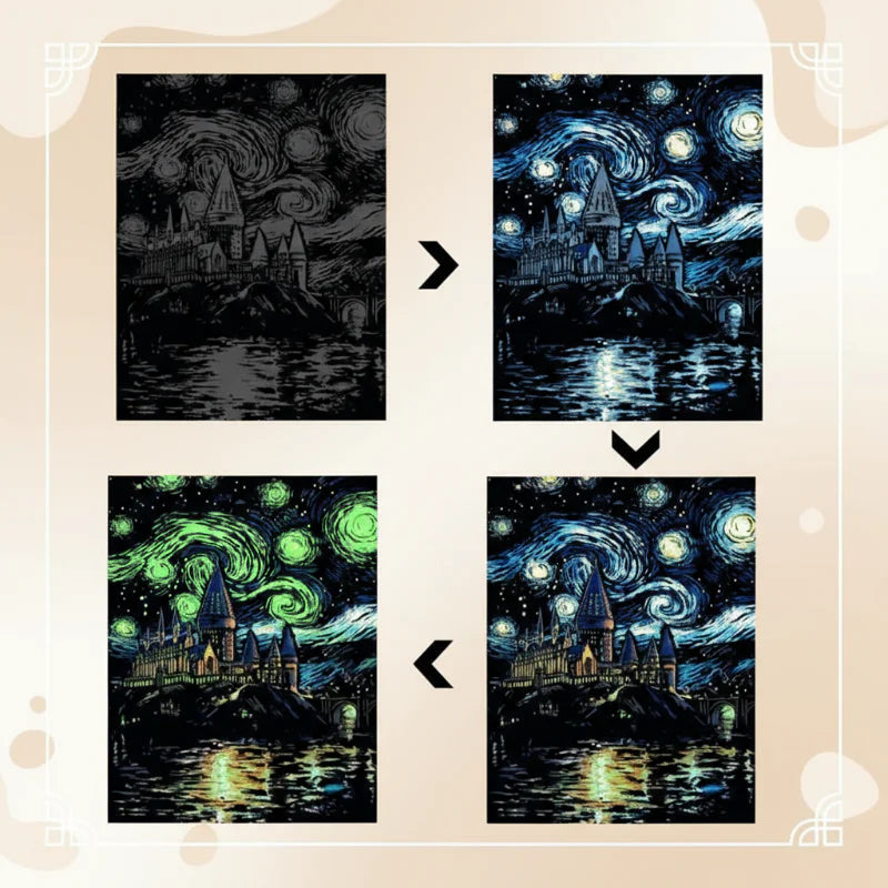GlowArt – Glow-in-the-dark – Scratch Cards Set