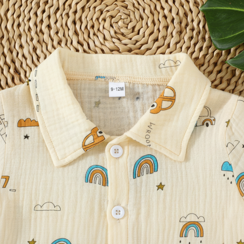 Dinosaur & Car Print Outfit – Cool & Playful – Summer Clothing Set