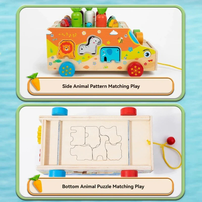 Montessori Animal Matching Toy – Educational & Interactive – Puzzle Play Car