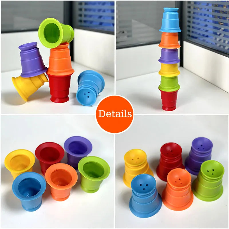 Rainbow Stacker Cups™ - Rainbow Stacking Fun - Stacking Cups Game