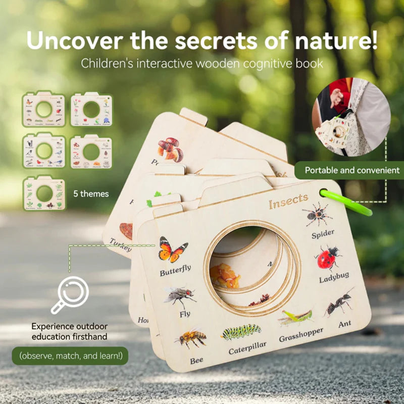 NatureBook – Nature Discovery Set – Educational Wooden Viewing Frame