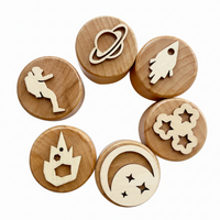 Thumbnail for WoodStamp – Montessori & Creative – Set of 6 Wooden Clay Stamps
