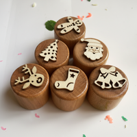 Thumbnail for WoodStamp – Montessori & Creative – Set of 6 Wooden Clay Stamps