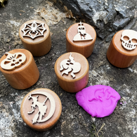 Thumbnail for WoodStamp – Montessori & Creative – Set of 6 Wooden Clay Stamps
