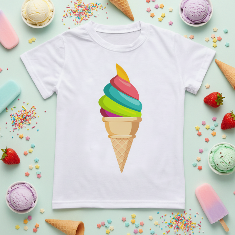 Boys & Girls Summer Tee – Comfortable & Playful – Cute Print Kids' T-Shirt