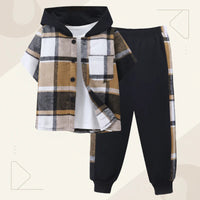 Thumbnail for Boys' Checkered Outfit – Trendy and Comfortable – Checkered Kids' Clothing Set