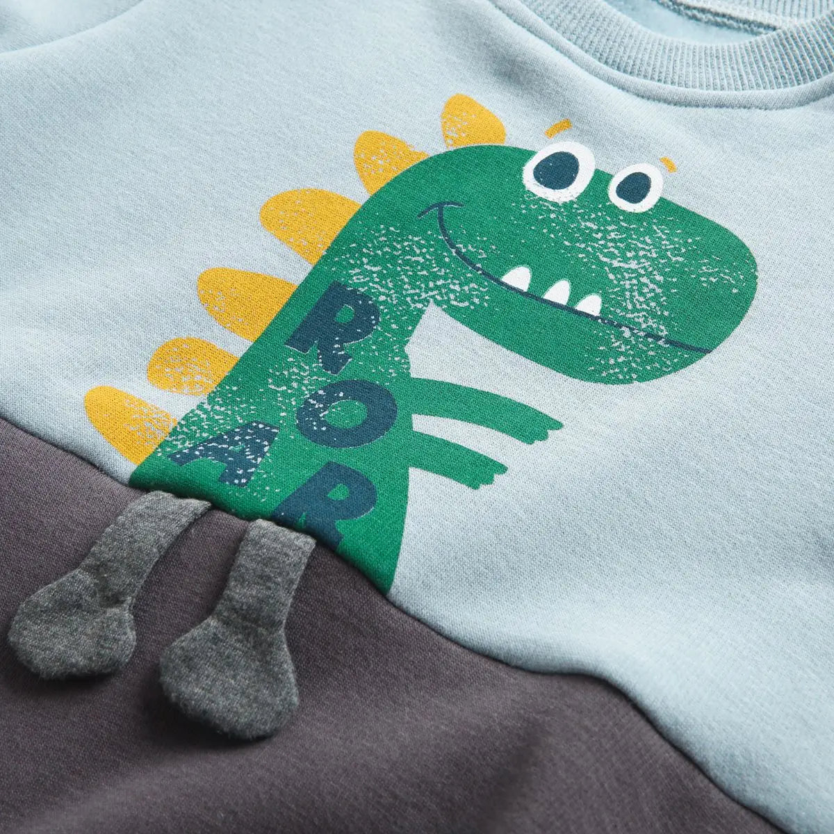 Mini Fashion – Soft Fleece Onesie with Dino Print