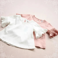 Thumbnail for Girls Trumpet Sleeve Top – Elegance & Comfort – Lace Sleeves