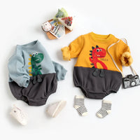 Thumbnail for Mini Fashion – Soft Fleece Onesie with Dino Print