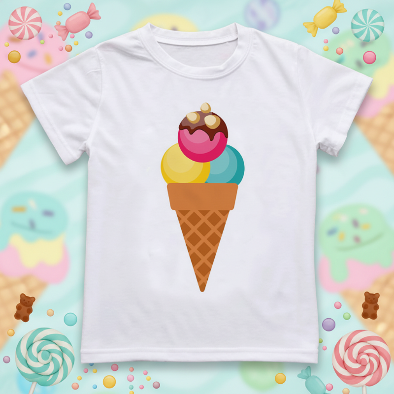 Boys & Girls Summer Tee – Comfortable & Playful – Cute Print Kids' T-Shirt